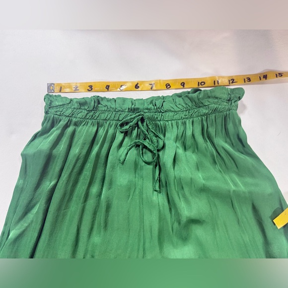 VENTI6 Vibrant kelly green silk blend wide leg palazzo pants size S - Picture 10 of 11